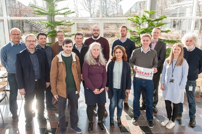From left to right: Klaus R. Jakobsen (IFD), Michael S. Lauridsen (DTU), Yavor V. Hristov (Vestas), Morten Thøgersen (EMD), Lee Cameron (RES), Jake Badger (DTU), Andrea N. Hahmann (DTU), Nikola Vasiljevic (DTU), Arezoo Zamanbin (DTU), Lasse Svenningsen (EMD), Andreas Bechmann (DTU), Lars C. Christensen (Vestas), Elin Svensson (DTU), Michael Courtney (DTU). Photo by Witold Robert Skrzypinski (DTU)